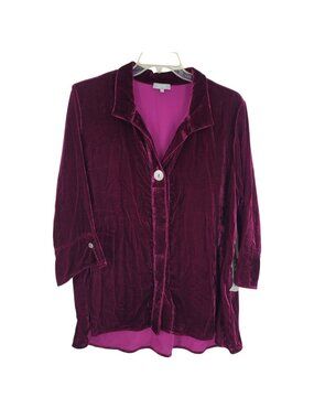 NEW Habitat Velvet Tunic Blouse XXL Merlot Elegant Feminine Layering Holiday